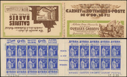 CARNETS (N° Yvert) - 368-C1    Paix, 90c. Bleu, N°368b, T I, S. 47, GUEULES CASSEES/GALERIES BARBES, TB - Other & Unclassified