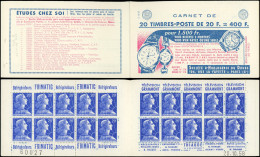 CARNETS (N° Yvert) - 1011B-C11  Muller, 20f. Bleu, N°1011Bb, T I, S. 10-58, SHD, N°60027 Daté 20/10/58, TTB - Autres & Non Classés