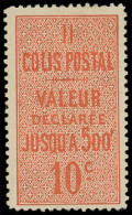 * COLIS POSTAUX  (N° Et Cote Maury) - 2    10c. Rouge, TB. Yvert N°2 - Ungebraucht