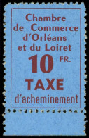 ** Spécialités Diverses - TIMBRES DE GREVE, ORLEANS 2 : 10f. Rouge-brun Sur Bleu, Bdf, TB - Sonstige & Ohne Zuordnung