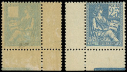 ** VARIETES - 114   Mouchon, 25c. Bleu, RECTO-VERSO Sf. Les Chiffres, Cdf, TB - Nuovi