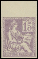 (*) VARIETES - 117   Mouchon, 15c. Violet, ESSAI, Papier Mince, Bdf, TB - Ungebraucht