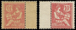** VARIETES - 124b  Mouchon Retouché, 10c. Rose, RECTO-VERSO, Bdf Interp., TB - Unused Stamps