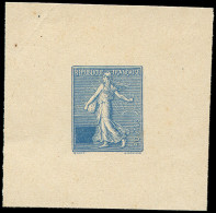 VARIETES - Semeuse Lignée, épreuve D'artiste En Bleu SANS La Valeur, TB, Certif. JF Brun - Used Stamps