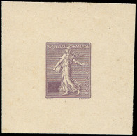 VARIETES - Semeuse Lignée, épreuve D'artiste En Violet (couleur Du N°133), SANS La Valeur, TB, Certif. JF Brun - Used Stamps