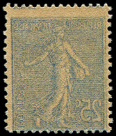 ** VARIETES - 132d  Semeuse Lignée, 25c. Bleu, RECTO-VERSO, Décentré, Sinon TB - Ungebraucht