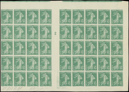 (*) VARIETES - 137f  Semeuse Camée,  5c. Vert Foncé, NON DENTELE, RECTO-VERSO, PANNEAU De 50 Mill.2, TB - Unused Stamps