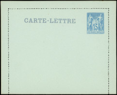 Let ENTIERS POSTAUX - Sage, 15c. Bleu, CL TSC N°J43c, Vervelle Carton Azuré, TB - Autres & Non Classés