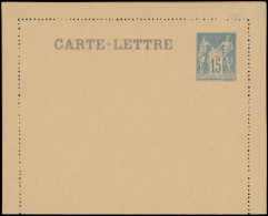 Let ENTIERS POSTAUX - Sage, 15c. Bleu, CL TSC N°J43f, Vervelle, Carton Chamois Foncé, Superbe - Altri & Non Classificati