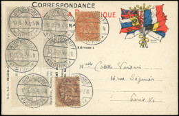 Let LETTRES DU XXe SIECLE - N°107 BLOC De 4 Mill. 8 Et Unité + N°108/09 Obl. Càd WIRTSDORF 10/3/19 S. CP FM, TB - Storia Postale