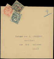 Let LETTRES DU XXe SIECLE - N°107a, 109 Et 157 Obl. LILLE RP 17/3/28 Sur Bande, TB - Lettres & Documents