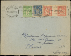 Let LETTRES DU XXe SIECLE - N°125 PAIRE Mill.2, N°101 Et 102 Obl. Méc. Paris 58 9/11/36, TB - Storia Postale