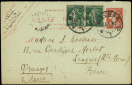 Let LETTRES DU XXe SIECLE - N°159 PAIRE Sur CP Entier Réponse 10c. Obl. MOSCOU 1923, TB - Storia Postale