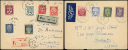 Let LETTRES DU XXe SIECLE - N°554/62 Et 514 Obl. Sur 2 Env. Par Avion (une Rec.) De 1942 Pour CONSTANTINE, TB - Lettres & Documents