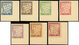 (*) Taxe 18/26 Sf. N°21 Et 26, La Série Complète Tirage Sur Bristol Sans Dentelure Figurée, Tous Cdf Et TTB - Postage Due