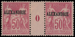 * ALEXANDRIE 14 : 50c. Rose, PAIRE Mill.0, 1 Ex. **, TB - Other & Unclassified