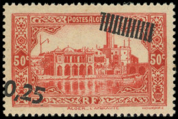 ** ALGERIE 148 : 0,25 Sur 50c. Rouge, Surcharge OBLIQUE Et TRES DECALEE, TB - Other & Unclassified