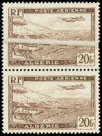 ** ALGERIE PA 4 : 20f. Brun, T I, PLI ACCORDEON Tenant à Normal, TB - Airmail