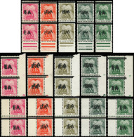 ** ALGERIE Taxe 54/58 : Surch. De Tizi-Ouzou, Types I à VI, 1er Tirage, DOUBLE Surcharge En PAIRES Verticales, TB - Timbres-taxe