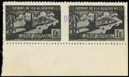 ** ALGERIE Colis Postaux 84aa : 1f80 Noir, DOUBLE Impression, Dentelé 3 Côtés, PAIRE Bdf, TB - Pacchi Postali