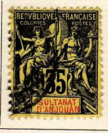 Anjouan - (1900-07) -   35 C. Type Groupe  Oblitere - Oblitérés