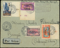 Let CONGO 77 : 15c. Violet Et Rose, MIXTE Avec GABON N°93, OUBANGUI N°63 Et TCHAD N°24, Obl. BRAZZAVILLE PLATEAU 9/12/31 - Sonstige & Ohne Zuordnung