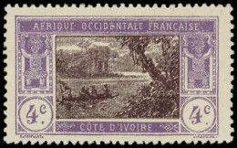 ** COTE D'IVOIRE 43a : 4c. Violet Et Brun, DOUBLE Impression Du Centre, TB - Other & Unclassified