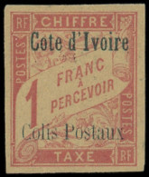 * COTE D'IVOIRE Colis Postaux 4b : 1f. Rose Sur Paille, SANS Accent, TB. C - Altri & Non Classificati