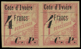 * COTE D'IVOIRE Colis Postaux 21aa : 4f. S. 1f. Rose, CHIFFRE 4 INCLINE Tenant à Normal, TTB. Br - Altri & Non Classificati