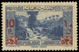 ** GRAND LIBAN 186a : 10p. Sur 12 1/2pi. Outremer, Essai De Surcharge Rouge, TB - Autres & Non Classés