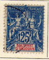 Anjouan - (1900-07) -   25 C. Type Groupe  Oblitere - Used Stamps