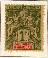 Anjouan - (1892-99) -   1 F. . Type Groupe  Neuf* - MH - Neufs