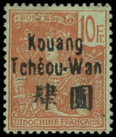 * KOUANG-TCHEOU 17 : 10f. Rouge Et Vert-bleu, TB - Autres & Non Classés