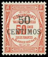 ** MAROC Taxe 9 : 50c. Sur 50c. Rouge, TB - Other & Unclassified