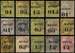 MARTINIQUE 3/18 (sf. N°9 Et 15) : Surchargés De 1888-91, Obl., TB - Altri & Non Classificati