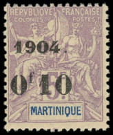 ** MARTINIQUE 59 : 0f10 Sur 5f. Violet, TB - Other & Unclassified
