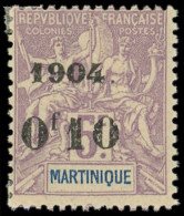 * MARTINIQUE 59 : 0f10 Sur 5f. Violet, TB - Other & Unclassified