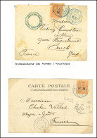 Let MARTINIQUE France FM N°1, 7 Et 8, 4 Lettres Ou CP Et 1 Devant, Obl. Diverses De Fort De France, Dont Correspondances - Altri & Non Classificati