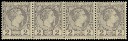 ** MONACO 2 : 2c. Violet Gris, Charles III, BANDE De 4, TB - Unused Stamps