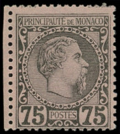 ** MONACO 8 : 75c. Noir Sur Rose, Charles III, Petit Bdf, Frais, TB - Unused Stamps