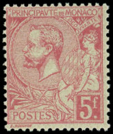 ** MONACO 21 : 5f. Rose Vif Sur Verdâtre, Albert Ier, TB - Unused Stamps