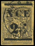 NOUVELLE CALEDONIE 4 : 25 Sur 35c. Violet Sur Jaune, Oblitéré, Voisin En Haut, TTB/Superbe - Used Stamps