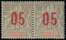 * NOUVELLE CALEDONIE 105Aa : 05 Sur 15c. Gris, CHIFFRES ESPACES Tenant à Normal, TB - Unused Stamps