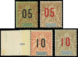 * NOUVELLE CALEDONIE 106A/09A : Chiffres ESPACES, N°108A **, TB - Unused Stamps