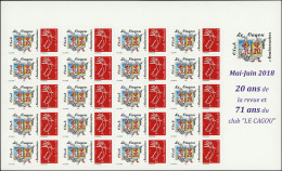 ** NOUVELLE CALEDONIE 1350 : Club Le Cagou 2018, 20e Anniversaire, 4e Version, FEUILLE De 20, TB - Unused Stamps