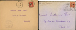 Let OCEANIE France FM N°5 Et 6 Obl. PAPEETE 1927 Et 1938 S. 2 Env., R Et TB - Other & Unclassified