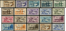 ** SAINT PIERRE ET MIQUELON 212A/31A : Série Noël 1941, FRANCE LIBRE F.N.F.L., Surcharge Noire, N°225A *, TB - Ungebraucht