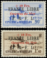 ** SAINT PIERRE ET MIQUELON 311A/B : Oeuvres De Mer, FRANCE LIBRE F.N.F.L, TB. C - Nuovi