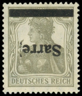 * SARRE 1a : 2p. Gris-olive, Surcharge RENVERSEE, TB. C - Unused Stamps