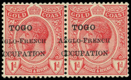 ** TOGO 60 : 1d. Rouge, Surcharge A CHEVAL, PAIRE, TB - Sonstige & Ohne Zuordnung